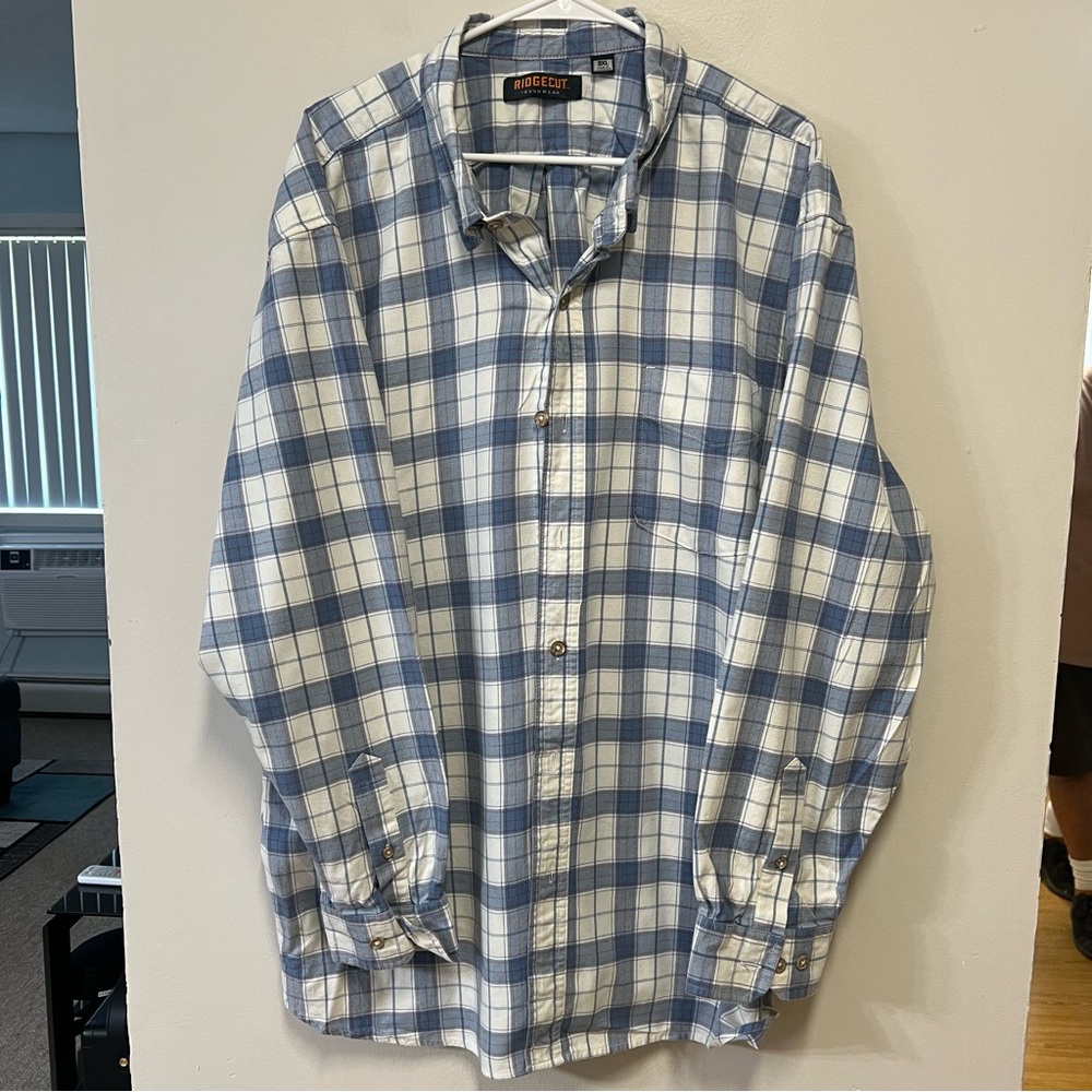 Ridgecut Blue and White Plaid Men's Shirt